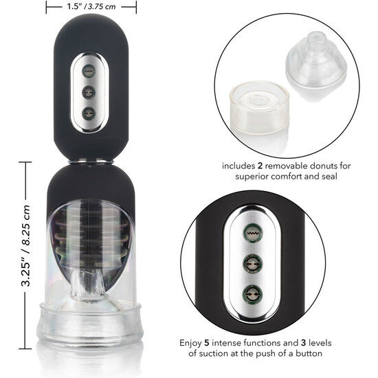 Pompe à gland automatique vibrante 3 succions + 5 vibrations — gros plan