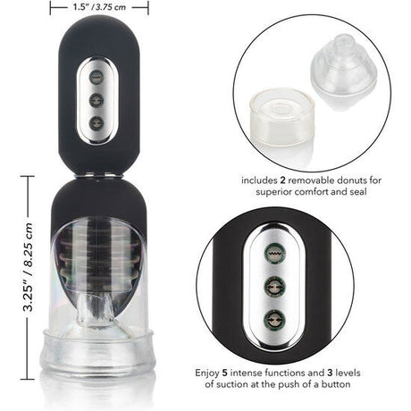 Pompe à gland automatique vibrante 3 succions + 5 vibrations — gros plan