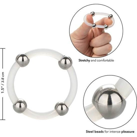 CALEXOTICS BAGUE EN SILICONE PERLEE ACIER L