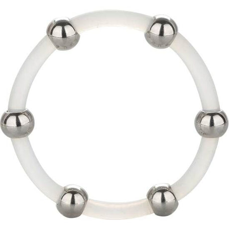 Cockring silicone XL 5 cm avec 6 billes acier intégrées — Steel Beaded XL · Calexotics · Cockrings silicone