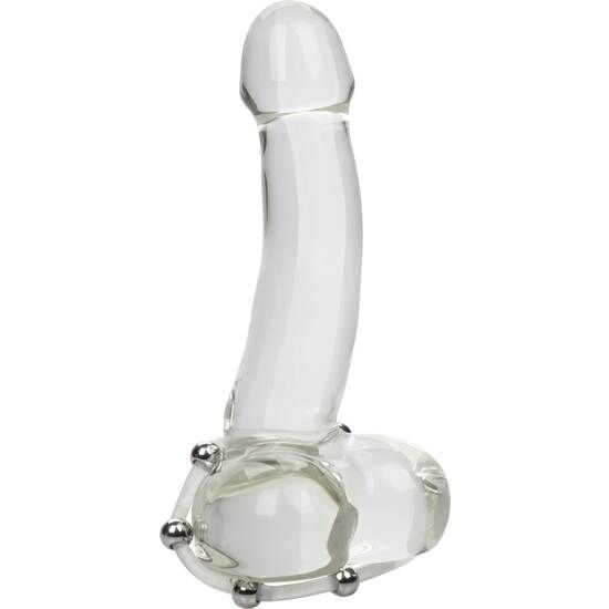 Cockring silicone XL 5 cm avec 6 billes acier intégrées — gros plan
