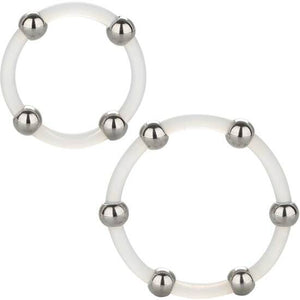 Set 2 cockrings silicone 4,5 et 5 cm billes acier — Steel Beaded Set · Calexotics · Cockrings silicone