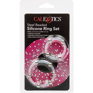Set 2 cockrings silicone 4,5 et 5 cm billes acier — vue de profil