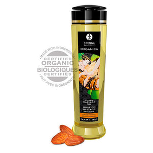 Huile de massage bio embrassable amande douce 240 ml — Organica · Shunga Oils · Huiles aromatisées