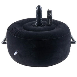 Gode Fetish Fantasy Coussin gonflable vibrant 15 cm — Inflatable Hot Seat noir avec base ventouse plate