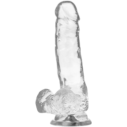 Transparent Realistic Dildo 18,5 cm with Balls — X Ray Clear