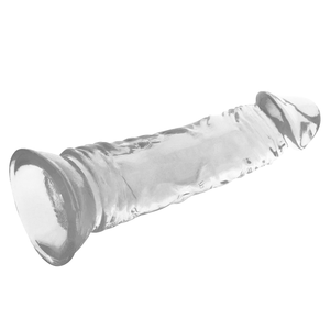 Gode réaliste transparent 19 cm avec ventouse — gros plan