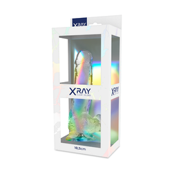 Transparent Realistic Dildo 18,5 cm with Balls — X Ray Clear — image 1