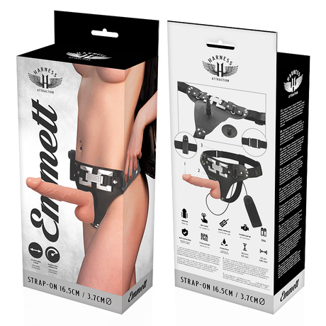 Emmett Deluxe Harness with Realistic Vibrator 16.5 cm