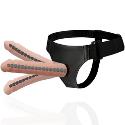 Gode articulé réaliste 22,5 cm avec harnais — Derick