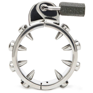 Anneau anti-érection à pointes avec cadenas · Metal Hard · Bondage