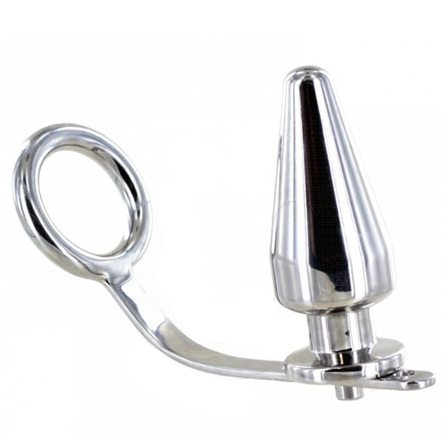 Cockring acier 45 mm avec plug anal conique · Metal Hard · -Anneaux avec prise