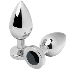 Plug bijou acier poli diamant noir 5,7 cm — Petit · Metal Hard · Plugs bijoux