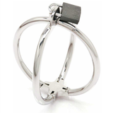 Menottes croisées acier inoxydable avec cadenas · Metal Hard · Menottes