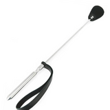 Cravache cuir embout forme goutte avec manche acier · Metal Hard · Cravaches
