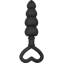 Chapelet anal Calexotics silicone 4 boules graduées 11,5 cm — Love Probe en Silicone noir 11.5 cm vu de face
