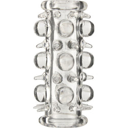 Gaine pénis Seven Creations Gaine stimulante texturée — Perles et picots en TPR transparent vu de face