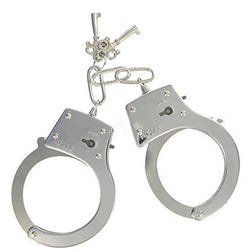 Bdsm Menottes métal chromé style police avec clés pour ton plaisir