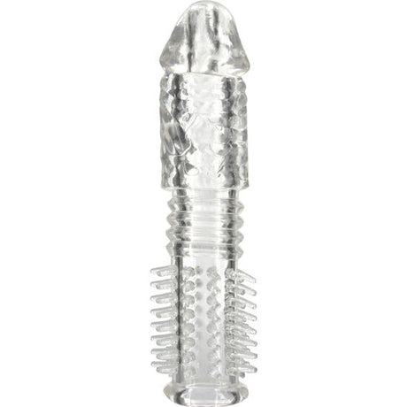 Gaine pénis Seven Creations Gaine d'extension de pénis transparente à picots en TPR transparent vu de face