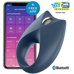 Vibrierender Cockring Satisfyer Royal One aus blauem Silikon für intimes Vergnügen.
