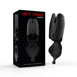 Stimulateur de gland Jet Pro noir avec sa boîte de présentation