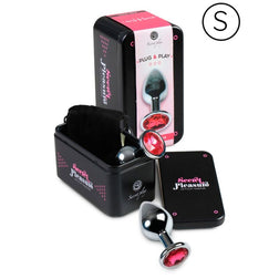 Plug anal Secretplay Toys Plug bijou aluminium gemme rose 7 cm en Métal rose 7.0 cm vu de face