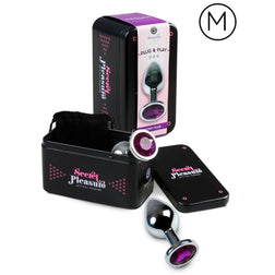 Plug anal métal 8,5 cm bijou lilas — emballage