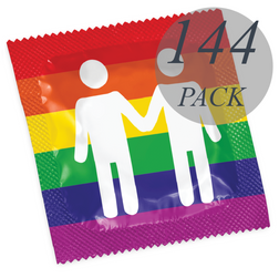 Préservatifs latex multicolores 144 unités — Pride — vue de face