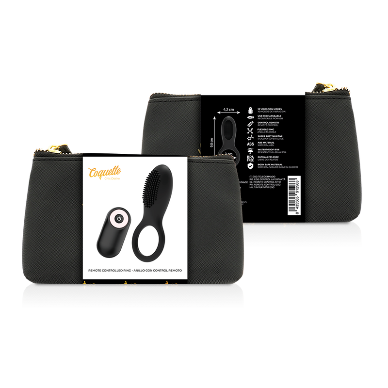 COQUETTE CHIC DESIRE COCKRING TELECOMMANDE RECHARGEABLE NOIR OR