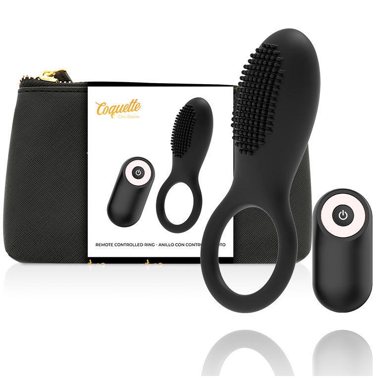 COQUETTE CHIC DESIRE COCKRING TELECOMMANDE RECHARGEABLE NOIR OR