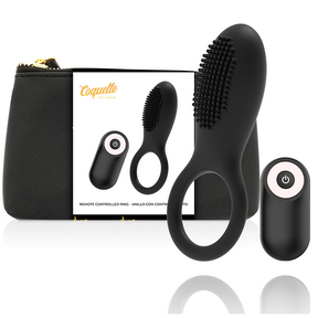 COQUETTE CHIC DESIRE COCKRING TELECOMMANDE RECHARGEABLE NOIR OR