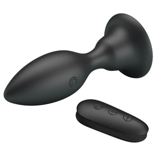 Plug vibrant gonflable silicone 10,8 cm avec télécommande — gros plan