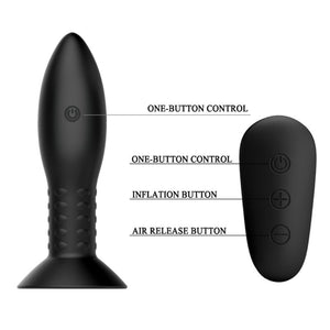 Plug vibrant à billes rotatives gonflable 13 cm avec télécommande — en situation