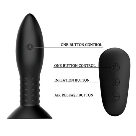 Plug vibrant à billes rotatives gonflable 13 cm avec télécommande — en situation