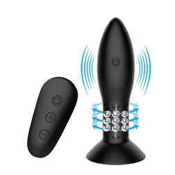 Plug vibrant à billes rotatives gonflable 13 cm avec télécommande pour homme
