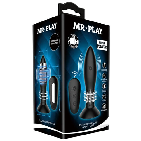 Plug vibrant à billes rotatives gonflable 13 cm avec télécommande — vue de profil