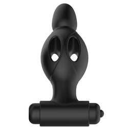 Plug vibrant ajouré silicone 11,8 cm avec vibro amovible