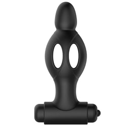 Plug vibrant ajouré silicone 11,8 cm avec vibro amovible pour homme