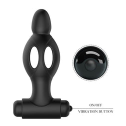 Plug vibrant ajouré silicone 11,8 cm avec vibro amovible