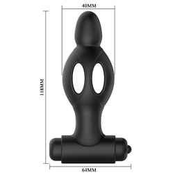 Plug vibrant ajouré silicone 11,8 cm avec vibro amovible
