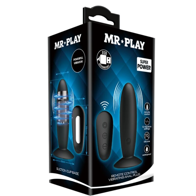 MR PLAY PLUG ANAL AVEC TELECOMMANDE VIBRATION NOIRE
