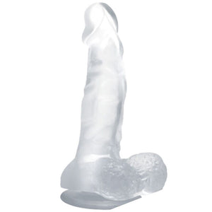BAILE GODE REALISTE AVEC VENTOUSE ET TESTICULES 167 CM TRANSPARENT