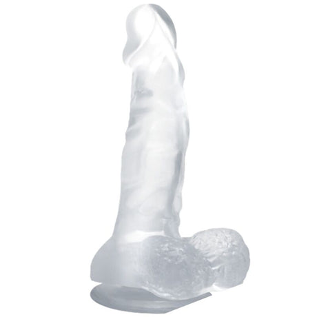 BAILE GODE REALISTE AVEC VENTOUSE ET TESTICULES 167 CM TRANSPARENT
