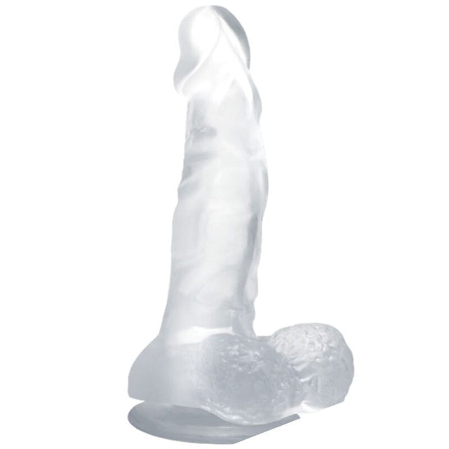 BAILE GODE REALISTE AVEC VENTOUSE ET TESTICULES 167 CM TRANSPARENT