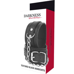 DARKNESS MENOTTES EN CUIR TEXTURE NOIR