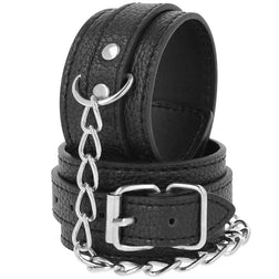 DARKNESS MENOTTES EN CUIR TEXTURE NOIR