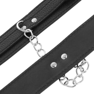 DARKNESS MENOTTES EN CUIR TEXTURE NOIR