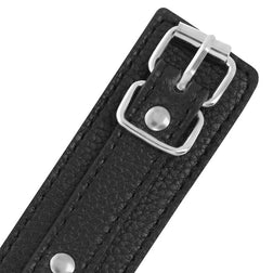 DARKNESS MENOTTES EN CUIR TEXTURE NOIR