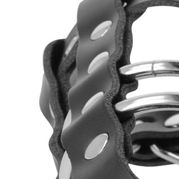Cage de chasteté en cuir à cadenas — Black Penis Cage with Padlock — vue 4