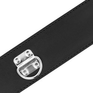 Collier BDSM large avec laisse et cadenas — vue détaillée
